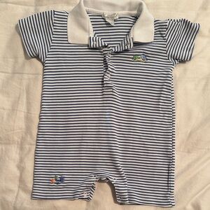 Kissy Kissy Blue and White Striped One Piece